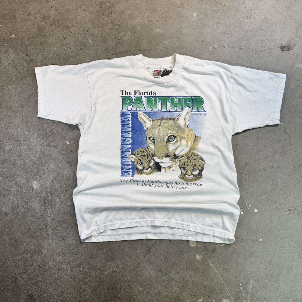 Vintage The Florida Panther Endangered Short Sleeve Tee Size L